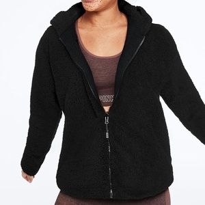 Victoria’s Secret PINK Black Reversible Sherpa Zip Jacket - Small